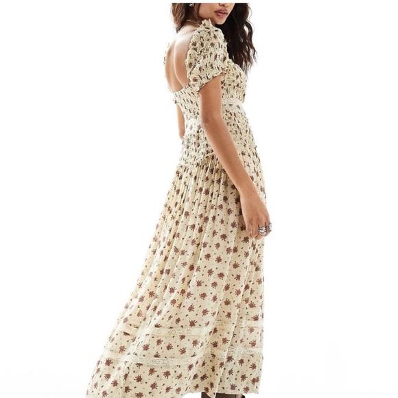 NWT!$248! Free People Women's Bali Juniper
Floral Print Ruffled Midi Dress SZ 12 - Picture 2 of 6
